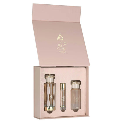 Teriaq | 100ml EDP Spray, 12ml Travel Perfume & 50ml Hair Mist | Lattafa Fragrance Giftset