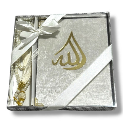 Surah Book & Tasbeeh Gift Set with Ribbon Islamic Prayer Gift Pack