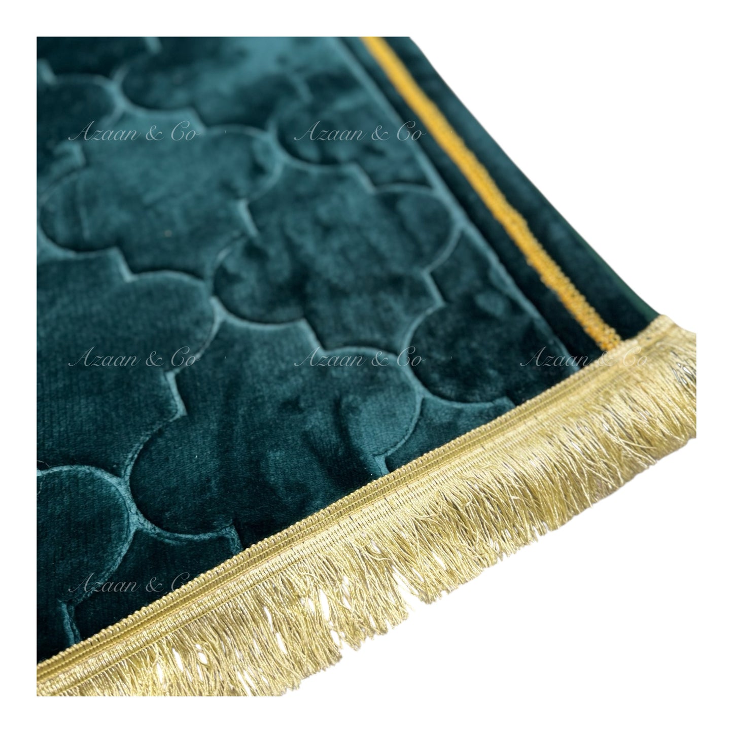 Soft Dome Shape Prayer Mat with Tassel Velvet Islamic Musalla Padded Salah Travel Prayer Rug