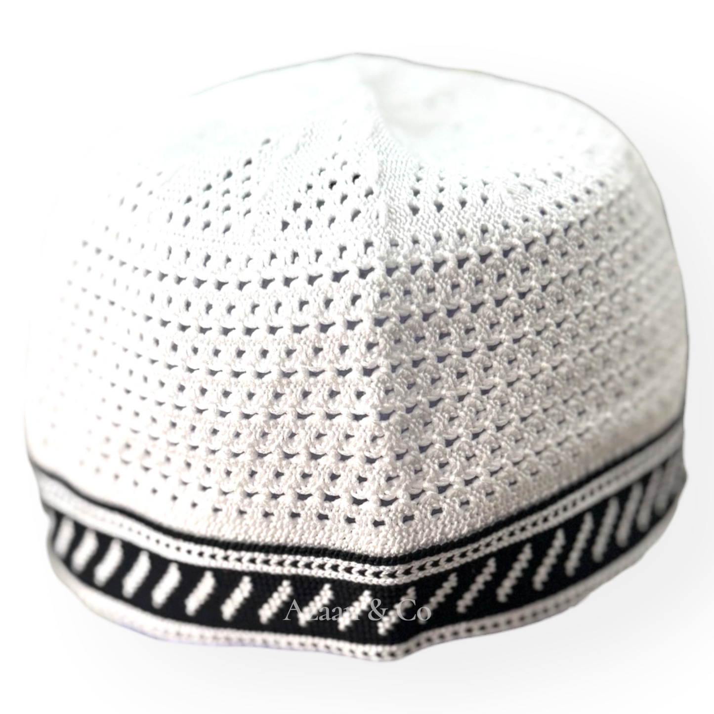 Men’s Prayer Hat Knitted Premium Quality Cotton Material Black White
