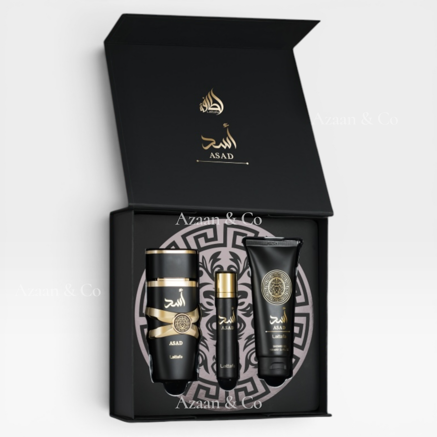 Asad Lattafa 3pc Gift Set 100ml EDP + 12ml + Shower Gel 100ml
