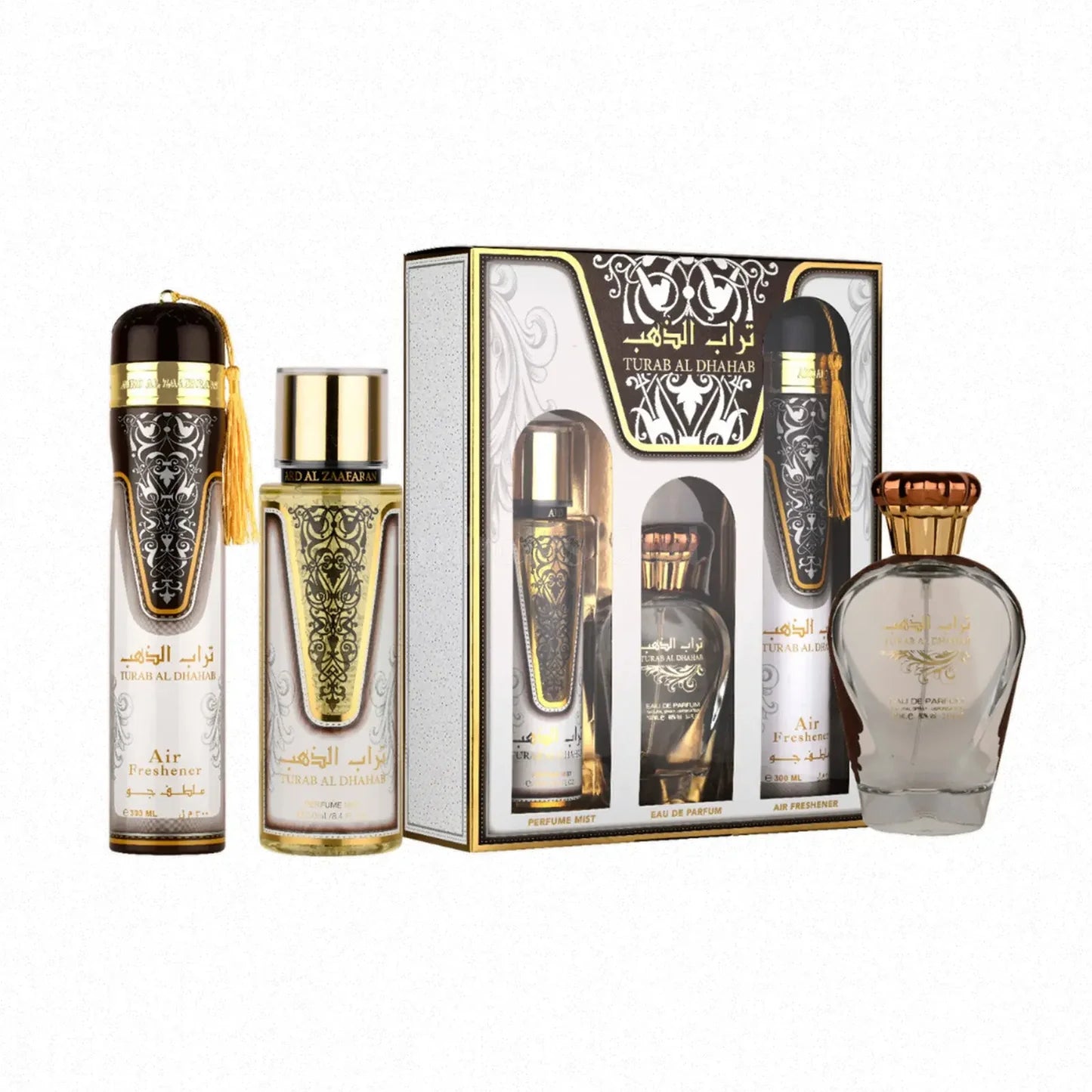 Ard Al Zaafaran Turab Al Dhahab 3pc Perfume Gift Set Eau De Parfum Arabic Fragrance