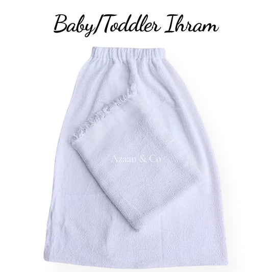 Baby & Toddler Ihram Set 1–4 Years Soft Cotton Elastic Umrah Hajj Outfit Kids