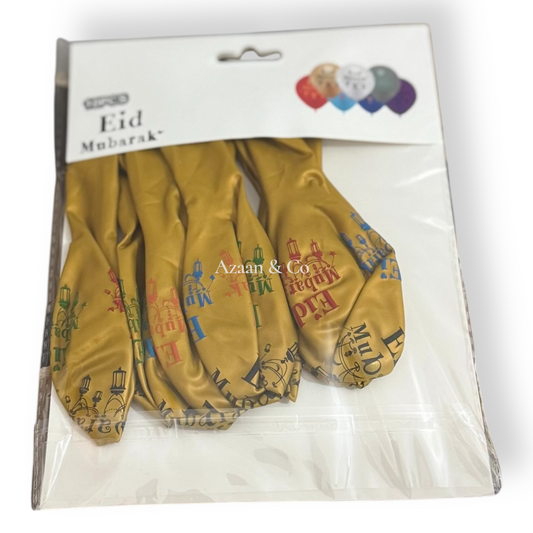 10pc Ramadan Kareem & Eid Mubarak Balloons Assorted Colours Party Decoration