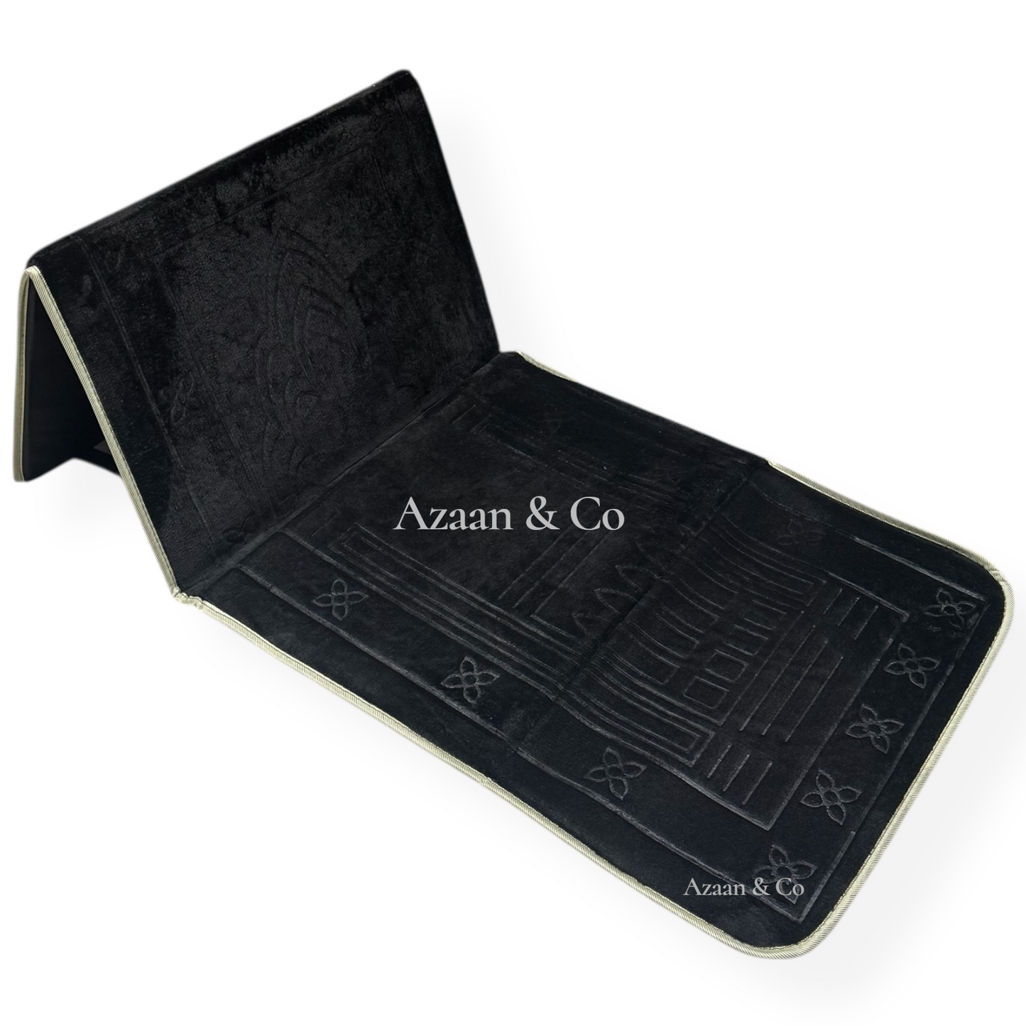 Folding Prayer Mat Janamaz Salah Rug 42x21 Inch Recline Backrest Padded Back Support with Seat Suitable for Outdoor Use Hajj Ummrah Travel Gift Ramadan Eid