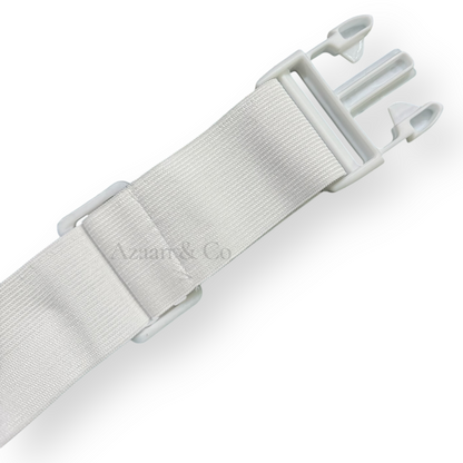 White Elastic Ihram Belt with Zip Pockets Adjustable One Size Hajj Umrah Waist Bag