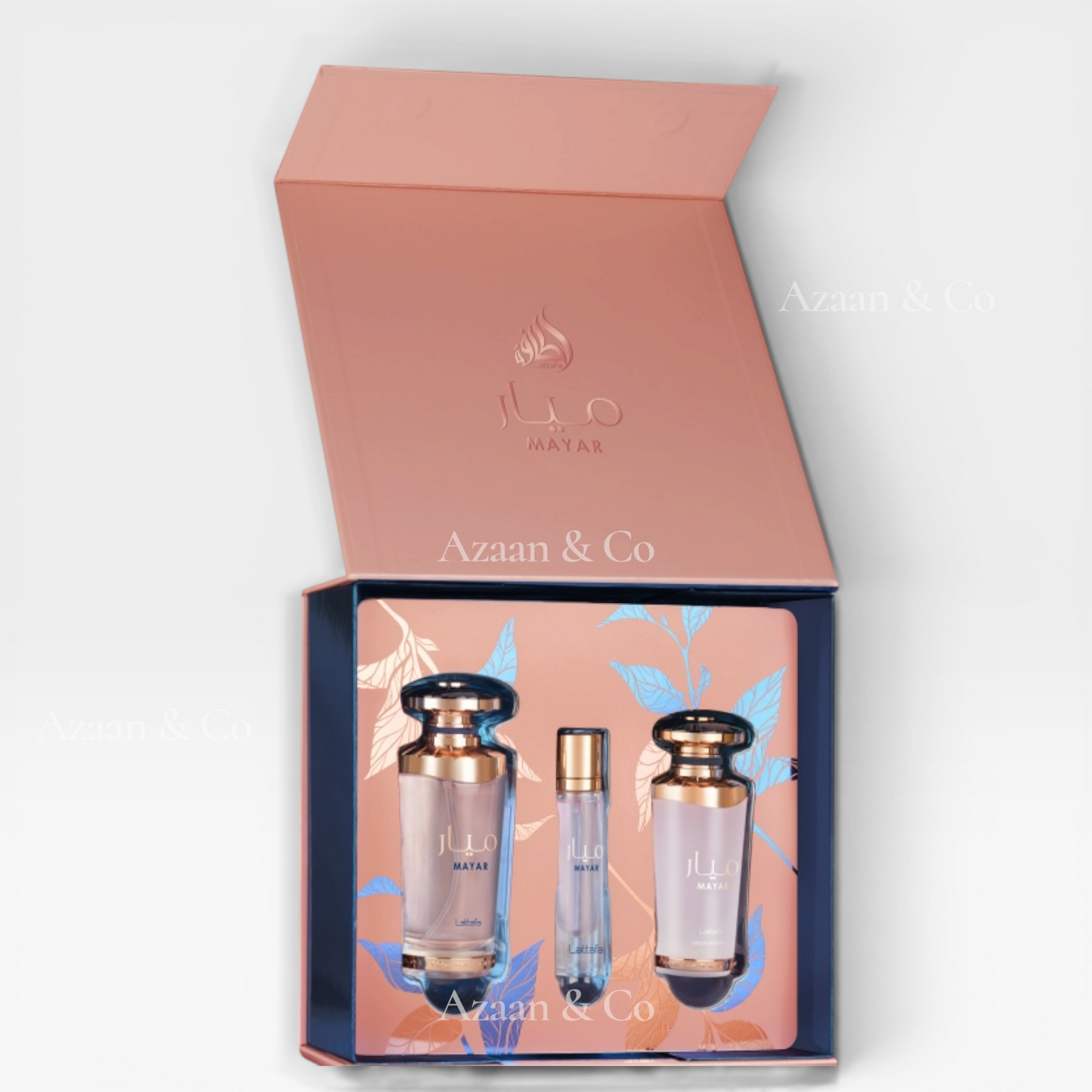 Lattafa Mayar 3pc Gift Set 100ml EDP Spray, 12ml Travel Perfume &amp; 50m Hair Mist