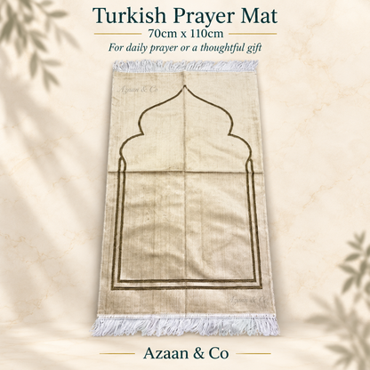 10x Cream Velvet Islamic Prayer Mat Plain no Patterns no distraction - Size 70 x110cm Soft Polyester, Machine Washable, Comfort Design, Ideal for Ramadan, Office & Home Use, Office Area Mat | Polyester Mat, Islamic Home