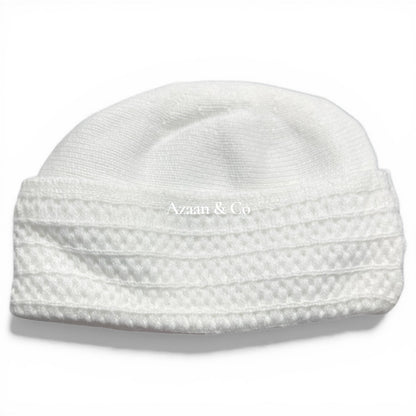 Premium Woolly Folded Prayer Hat for Men One Size Muslim Kufi Cap
