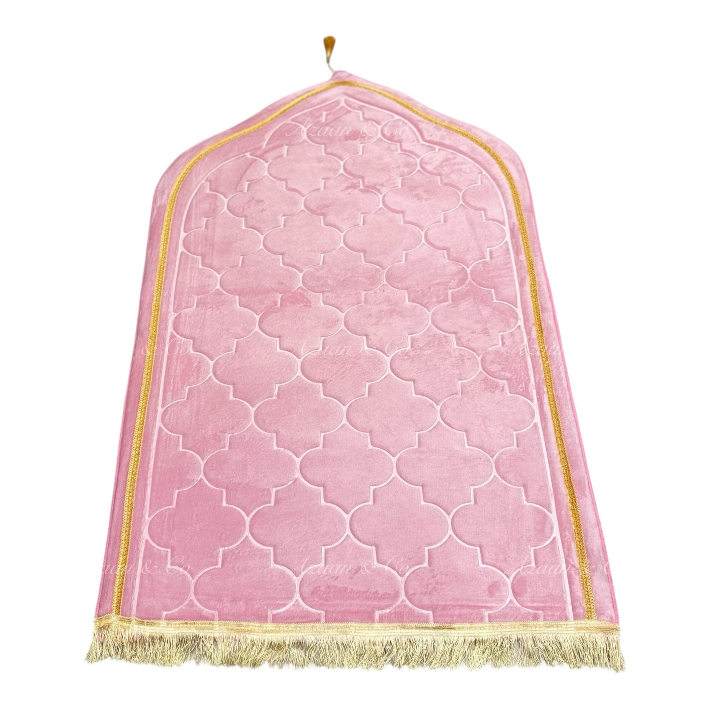 Soft Dome Shape Prayer Mat with Tassel Velvet Islamic Musalla Padded Salah Travel Prayer Rug