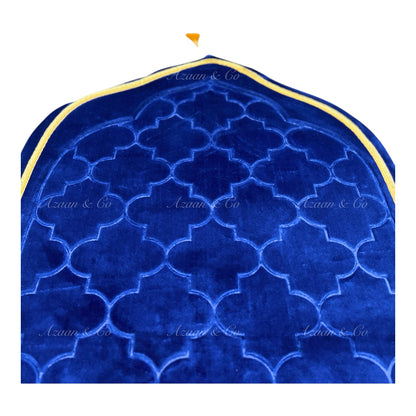 Soft Dome Shape Prayer Mat with Tassel Velvet Islamic Musalla Padded Salah Travel Prayer Rug