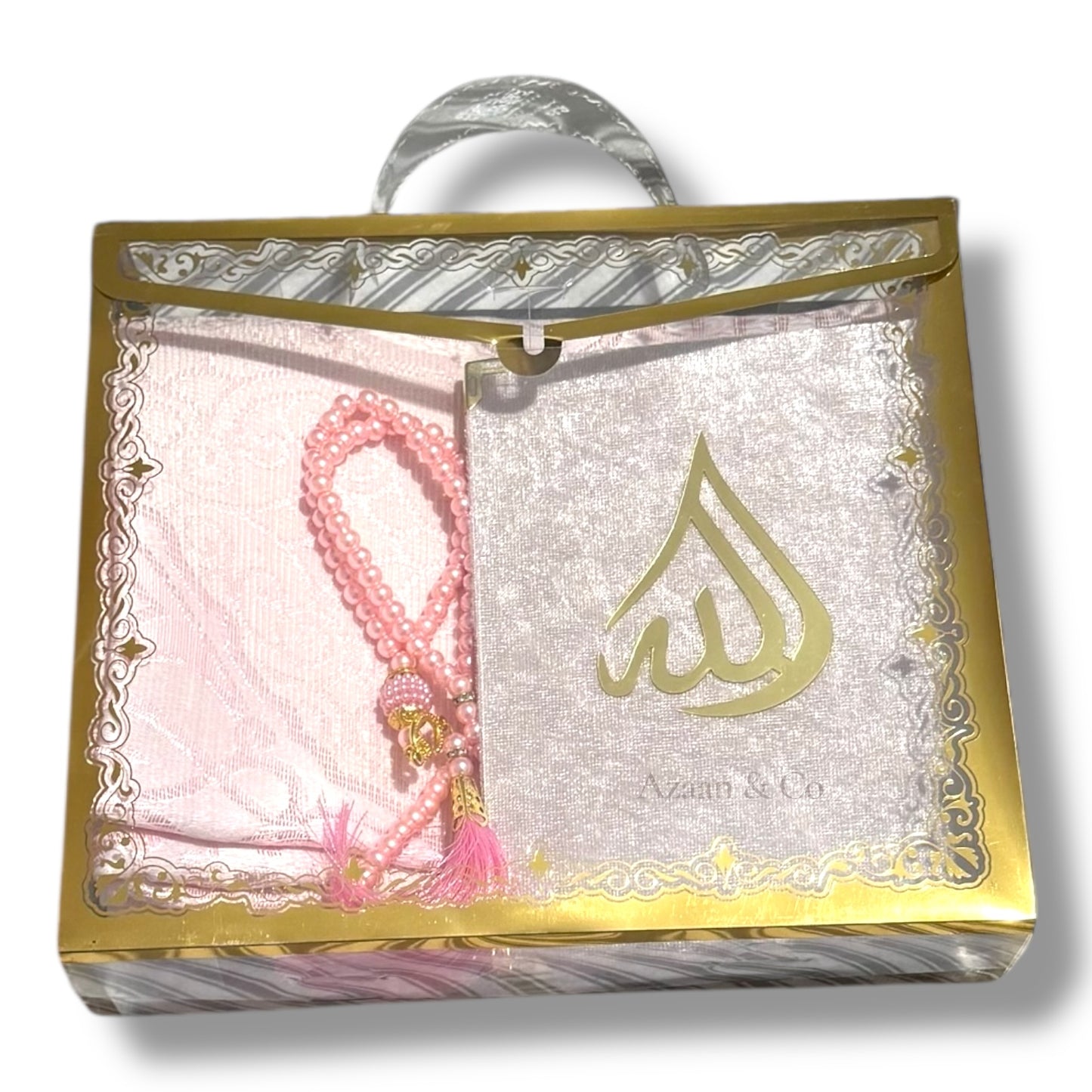 Travel Prayer Mat, Surah Book & Tasbeeh Gift Set