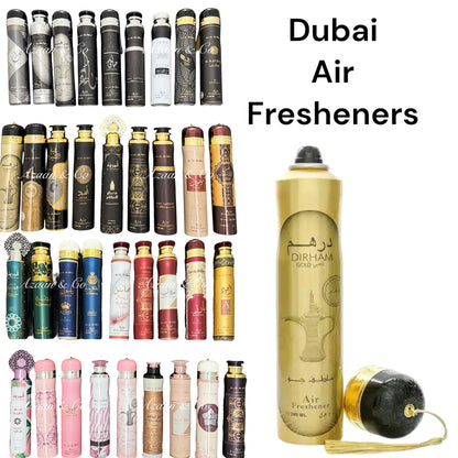 Dubai Air Fresheners Collection Oud Musk Vanilla Room & Car Spray Set Arabic Fragrance