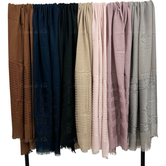 4x Mix Turkish Cotton Modal Self Print Hijabs