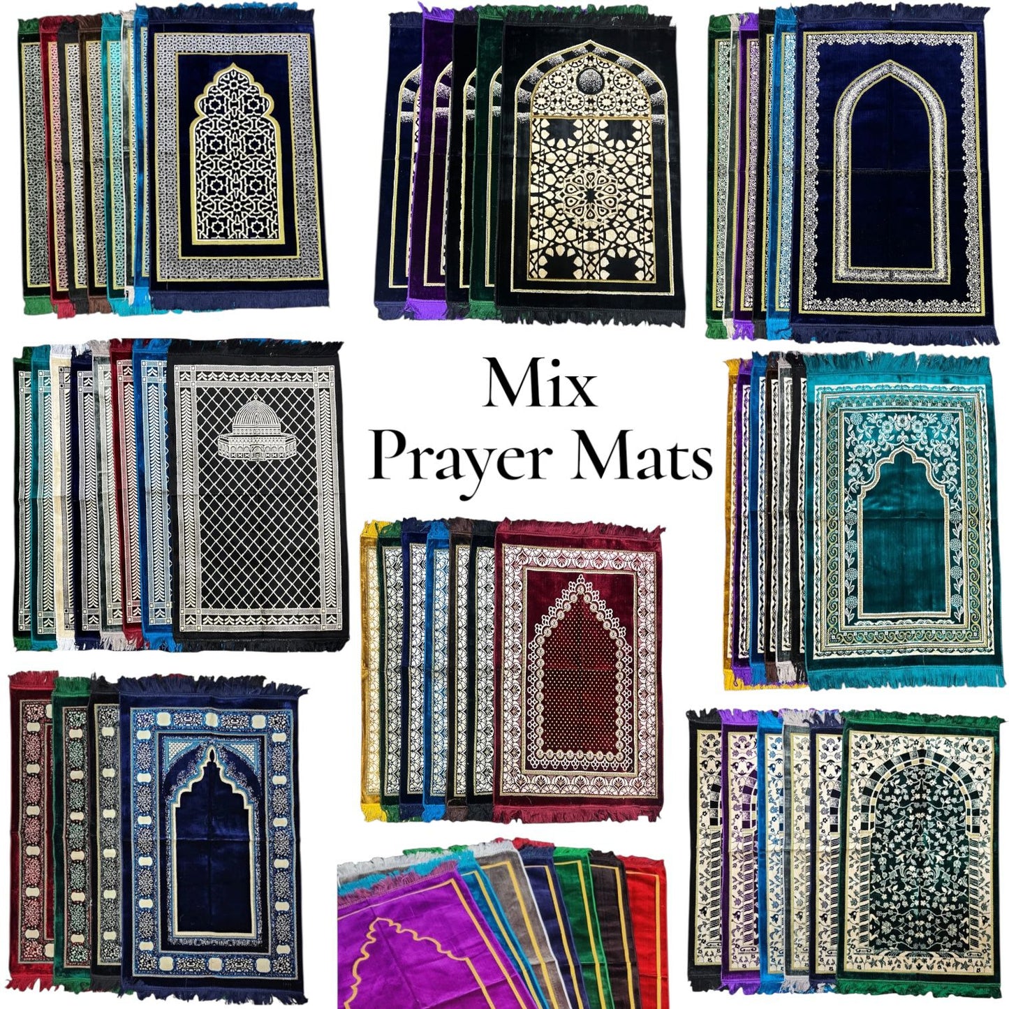 Bulk Buy Mix Velvet Prayer Mats Islamic Patterns Ramdhan Ummrah Eid Hajj Gifts
