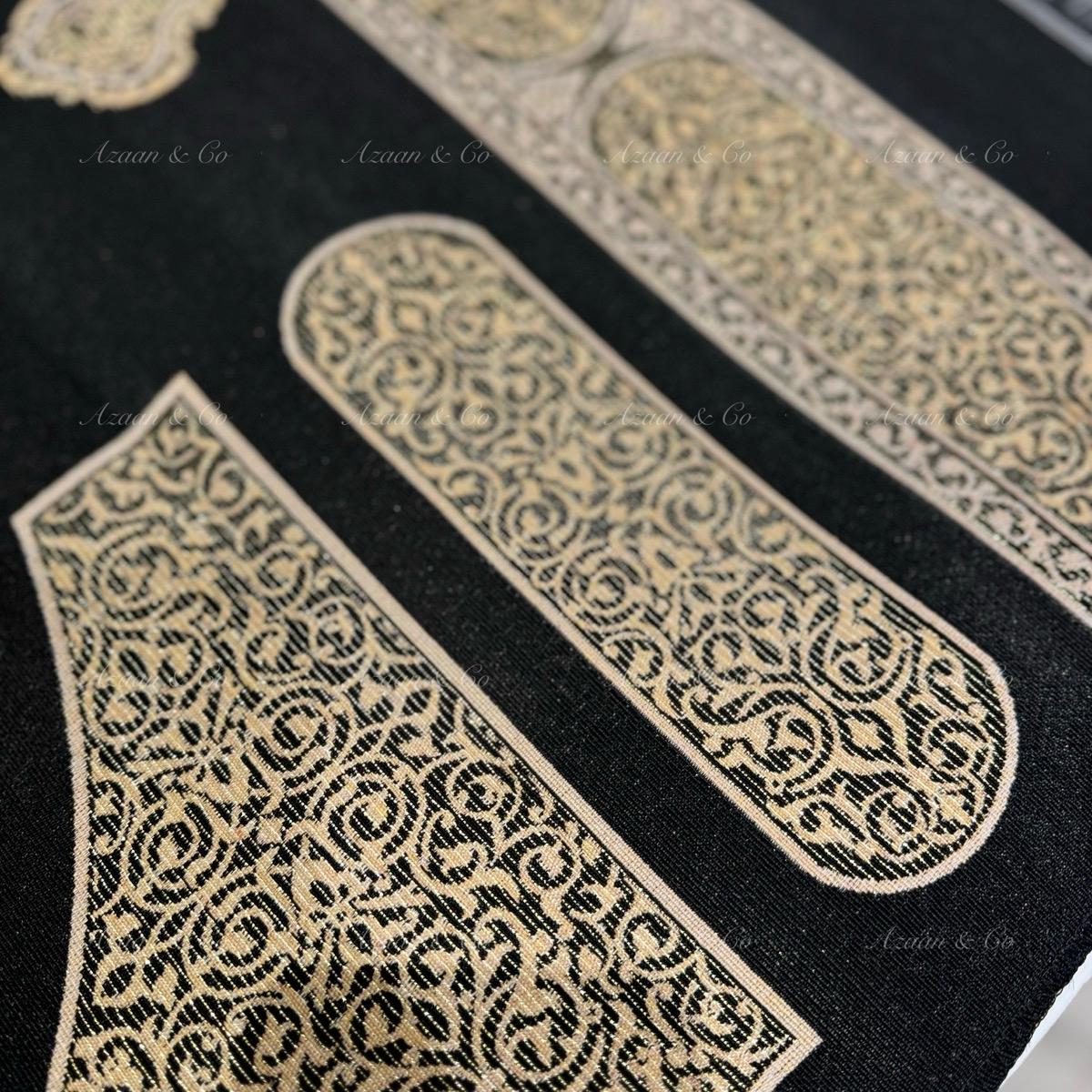 Kaaba Door Pattern Prayer Mat & Tasbeeh Kaaba Box Gift Set