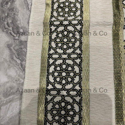 Cream Chenille Prayer Mat, Surah Book, Tasbeeh & Cap or Hijab Gift Set